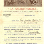 Richiesta d’acquisto per il “Barabin” da parte della Società promotrice per le Belle Arti di Torino del 7 luglio 1927, documento d’archivio - Fondazione Giuseppe Mozzanica.